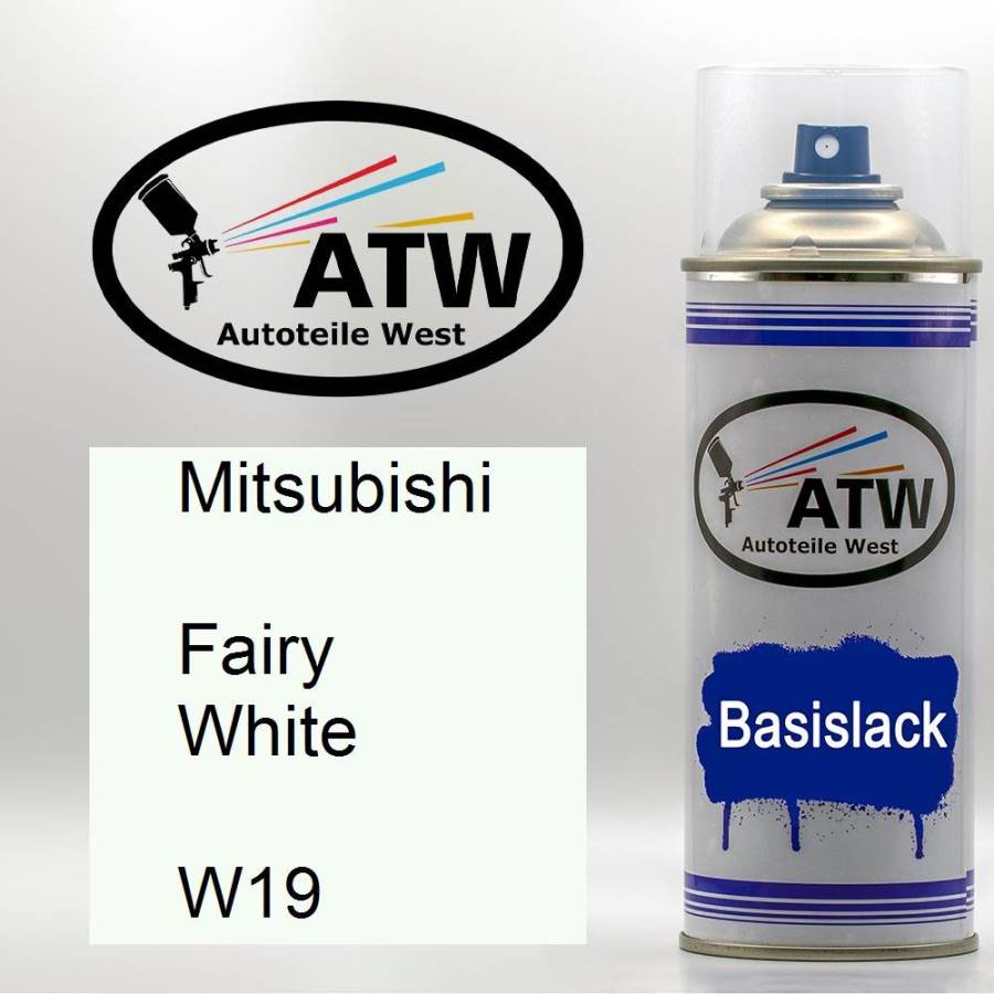 Mitsubishi, Fairy White, W19: 400ml Sprühdose, von ATW Autoteile West.